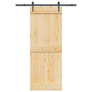 vidaXL Csúszó ajtó NARVIK Természetes és Fekete 80 x 210 cm (152,5 cm)