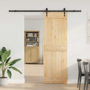 vidaXL Csúszó ajtó NARVIK Természetes és Fekete 70 x 210 cm (213,5 cm)
