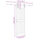 vidaXL Csúszó ajtó NARVIK Természetes és Fekete 70 x 210 cm (213,5 cm)
