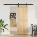 vidaXL Csúszó ajtó NARVIK Természetes és Fekete 80 x 210 cm (213,5 cm)