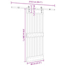 vidaXL Csúszó ajtó NARVIK Természetes és Fekete 80 x 210 cm (213,5 cm)
