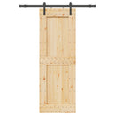 vidaXL Csúszó ajtó NARVIK Természetes és Fekete 80 x 210 cm (152,5 cm)