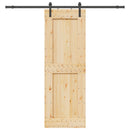 vidaXL Csúszó ajtó NARVIK Természetes és Fekete 80 x 210 cm (213,5 cm)
