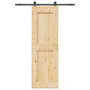 vidaXL Csúszó ajtó NARVIK Természetes és Fekete 70 x 210 cm (152,5 cm)