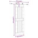 vidaXL Csúszó ajtó NARVIK Természetes és Fekete 70 x 210 cm (152,5 cm)