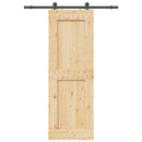 vidaXL Csúszó ajtó NARVIK Természetes és Fekete 80 x 210 cm (152,5 cm)