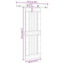 vidaXL Csúszó ajtó NARVIK Természetes és Fekete 80 x 210 cm (152,5 cm)