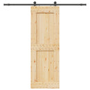 vidaXL Csúszó ajtó NARVIK Természetes és Fekete 80 x 210 cm (213,5 cm)