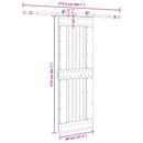 vidaXL Csúszó ajtó NARVIK Természetes és Fekete 80 x 210 cm (213,5 cm)