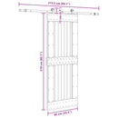 vidaXL Csúszó ajtó NARVIK 85 x 210 cm (213,5 cm) Természetes és Fekete