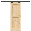 vidaXL Csúszó ajtó NARVIK Természetes és Fekete 80 x 210 cm (213,5 cm)