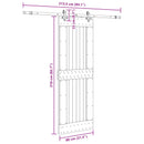 vidaXL Csúszó ajtó NARVIK Természetes és Fekete 80 x 210 cm (213,5 cm)