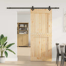 vidaXL Csúszó ajtó NARVIK Természetes és Fekete 95 x 210 cm (213,5 cm)