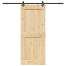 vidaXL Csúszó ajtó NARVIK Természetes és Fekete 95 x 210 cm (213,5 cm)