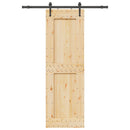vidaXL Csúszó ajtó NARVIK Természetes és Fekete 70 x 210 cm (152,5 cm)