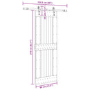vidaXL Csúszó ajtó NARVIK Természetes és Fekete 80 x 210 cm (152,5 cm)