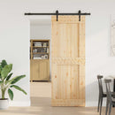 vidaXL Csúszó ajtó NARVIK Természetes és Fekete 85 x 210 cm (152,5 cm)