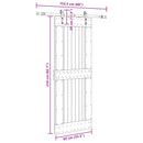 vidaXL Csúszó ajtó NARVIK Természetes és Fekete 85 x 210 cm (152,5 cm)