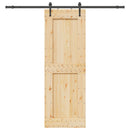 vidaXL Csúszó ajtó NARVIK Természetes és Fekete 80 x 210 cm (213,5 cm)