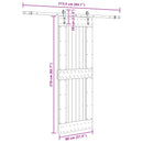 vidaXL Csúszó ajtó NARVIK Természetes és Fekete 80 x 210 cm (213,5 cm)