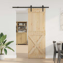 vidaXL Csúszó ajtó NARVIK Természetes és Fekete 80 x 210 cm (152,5 cm)