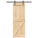 vidaXL Csúszó ajtó NARVIK Természetes és Fekete 80 x 210 cm (152,5 cm)