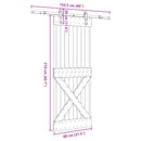 vidaXL Csúszó ajtó NARVIK Természetes és Fekete 80 x 210 cm (152,5 cm)