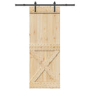 vidaXL Csúszó ajtó NARVIK Természetes és Fekete 85 x 210 cm (152,5 cm)
