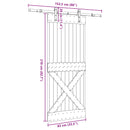 vidaXL Csúszó ajtó NARVIK Természetes és Fekete 85 x 210 cm (152,5 cm)