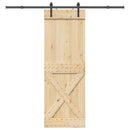 vidaXL Csúszó ajtó NARVIK Természetes és Fekete 80 x 210 cm (213,5 cm)