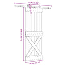 vidaXL Csúszó ajtó NARVIK Természetes és Fekete 70 x 210 cm (152,5 cm)