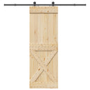 vidaXL Csúszó ajtó NARVIK Természetes és Fekete 80 x 210 cm (213,5 cm)