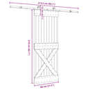vidaXL Csúszó ajtó NARVIK Természetes és Fekete 80 x 210 cm (213,5 cm)