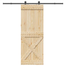 vidaXL Csúszó ajtó NARVIK Természetes és Fekete 85 x 210 cm (213,5 cm)