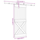 vidaXL Csúszó ajtó NARVIK Természetes és Fekete 85 x 210 cm (213,5 cm)