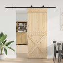 vidaXL Csúszó ajtó NARVIK Természetes és Fekete 90 x 210 cm (213,5 cm)