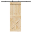 vidaXL Csúszó ajtó NARVIK Természetes és Fekete 90 x 210 cm (213,5 cm)