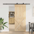 vidaXL Csúszó ajtó NARVIK Természetes és Fekete 95 x 210 cm (213,5 cm)