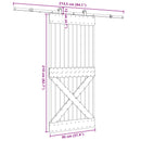 vidaXL Csúszó ajtó NARVIK Természetes és Fekete 95 x 210 cm (213,5 cm)