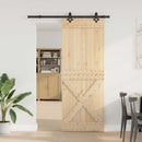 vidaXL Csúszó ajtó NARVIK Természetes és Fekete 85 x 210 cm (152,5 cm)