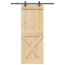 vidaXL Csúszó ajtó NARVIK Természetes és Fekete 85 x 210 cm (152,5 cm)
