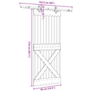 vidaXL Csúszó ajtó NARVIK Természetes és Fekete 85 x 210 cm (152,5 cm)