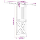 vidaXL Csúszó ajtó NARVIK Természetes és Fekete 70 x 210 cm (213,5 cm)