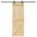 vidaXL Csúszó ajtó NARVIK Természetes és Fekete 80 x 210 cm (213,5 cm)