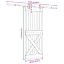 vidaXL Csúszó ajtó NARVIK Természetes és Fekete 80 x 210 cm (213,5 cm)