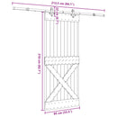 vidaXL Csúszó ajtó NARVIK Természetes és Fekete 85 x 210 cm (213,5 cm)