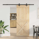 vidaXL Csúszó ajtó NARVIK Természetes és Fekete 95 x 210 cm (213,5 cm)