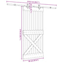 vidaXL Csúszó ajtó NARVIK Természetes és Fekete 95 x 210 cm (213,5 cm)