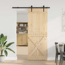 vidaXL Csúszó ajtó NARVIK Természetes és Fekete 85 x 210 cm (152,5 cm)