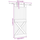 vidaXL Csúszó ajtó NARVIK Természetes és Fekete 85 x 210 cm (152,5 cm)